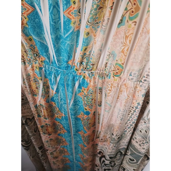 Apt 9 Women Sz L Empire Sleeveless Floral Studded Neckline A Line Flowing Dress - Picture 3 of 16